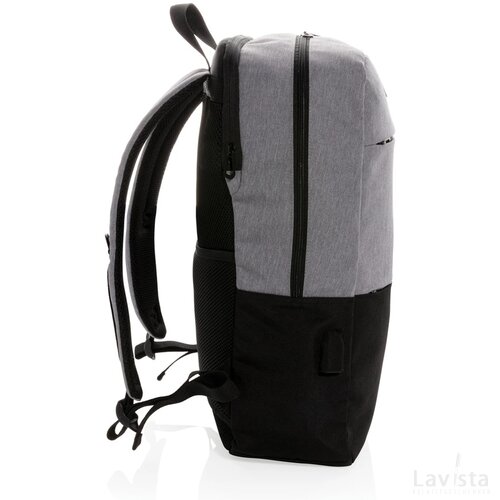 Modern 15.6" USB & RFID laptop rugzak PVC vrij zwart