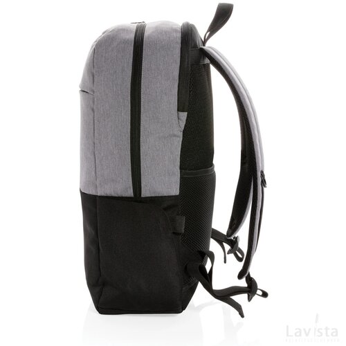 Modern 15.6" USB & RFID laptop rugzak PVC vrij zwart