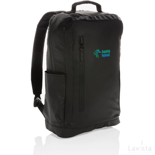 Fashion black PVC vrije 15.6" laptop rugtas zwart