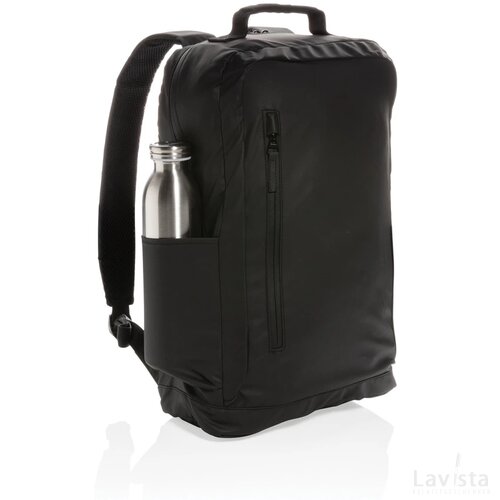 Fashion black PVC vrije 15.6" laptop rugtas zwart
