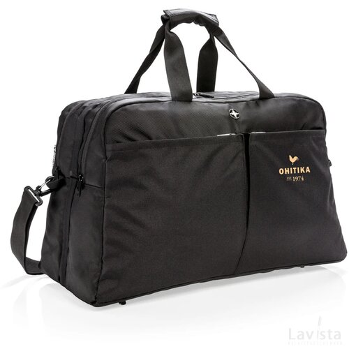 Swiss Peak RFID weekendtas met kofferopening en laptopvak zwart