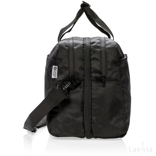 Swiss Peak RFID weekendtas met kofferopening en laptopvak zwart