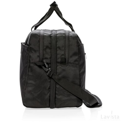 Swiss Peak RFID weekendtas met kofferopening en laptopvak zwart