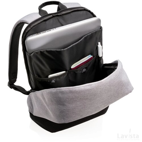 Standaard RFID anti-diefstal 15.6" laptop rugzak PVC-vrij grijs, zwart