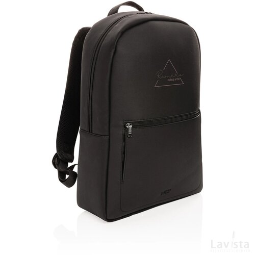 Swiss Peak deluxe PU laptoprugzak PVC vrij zwart