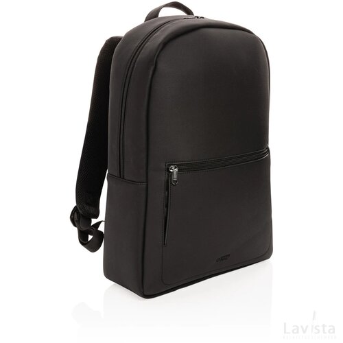 Swiss Peak deluxe PU laptoprugzak PVC vrij zwart