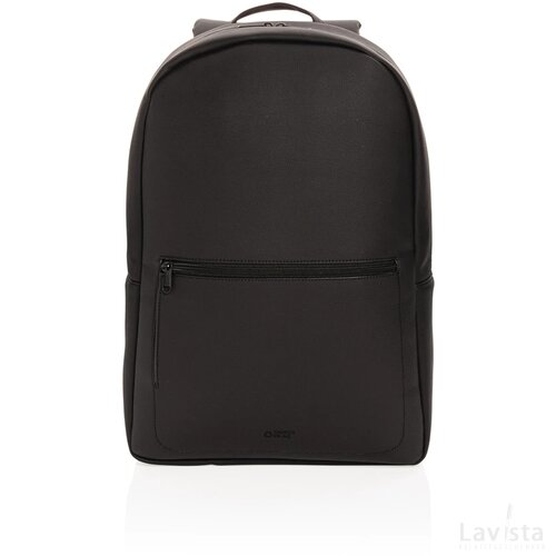 Swiss Peak deluxe PU laptoprugzak PVC vrij zwart