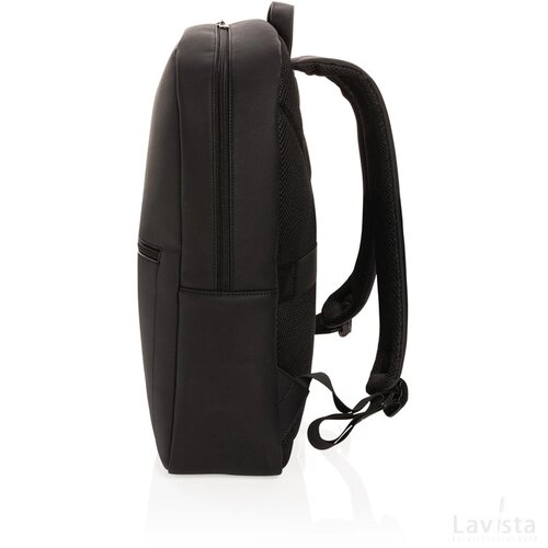 Swiss Peak deluxe PU laptoprugzak PVC vrij zwart