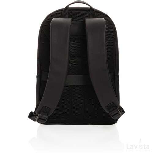 Swiss Peak deluxe PU laptoprugzak PVC vrij zwart