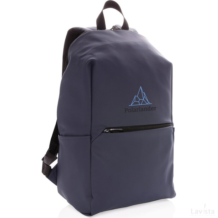 Smooth PU 15.6" laptop rugzak PVC-vrij donkerblauw