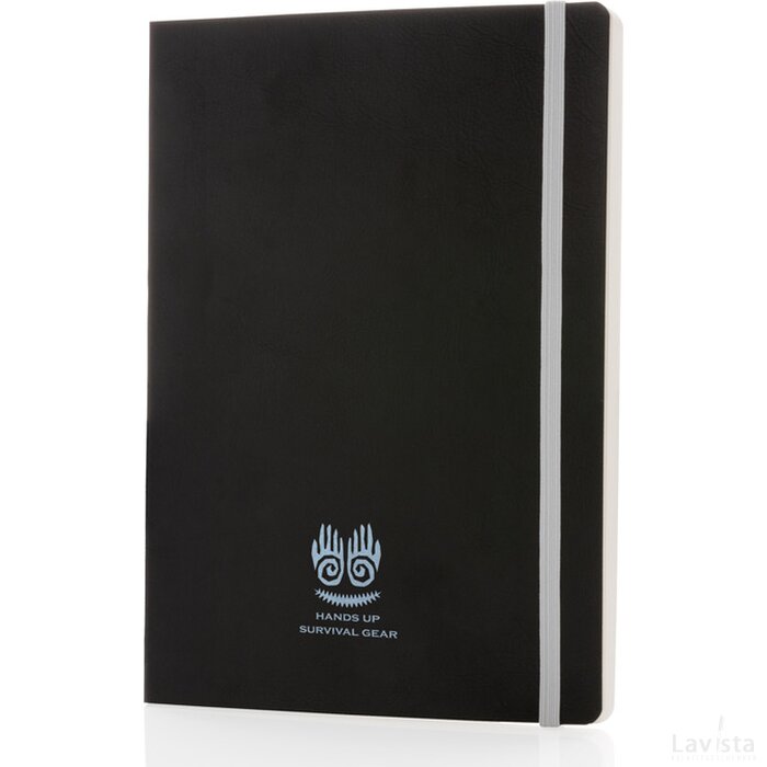 Luxe A5 softcover notitieboek met gekleurde rand wit