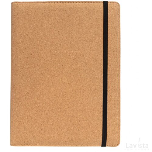 Deluxe kurken A4 portfolio met pen bruin