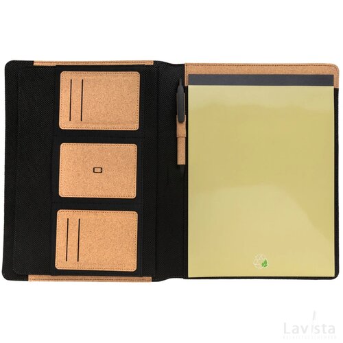 Deluxe kurken A4 portfolio met pen bruin