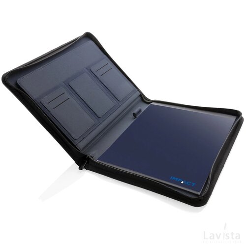 Impact AWARE™ RPET A4 portfolio met rits donkerblauw