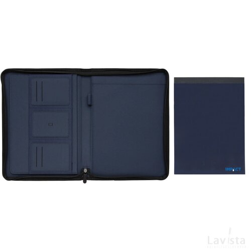 Impact AWARE™ RPET A4 portfolio met rits donkerblauw