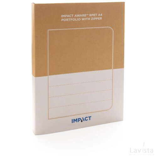 Impact AWARE™ RPET A4 portfolio met rits donkerblauw