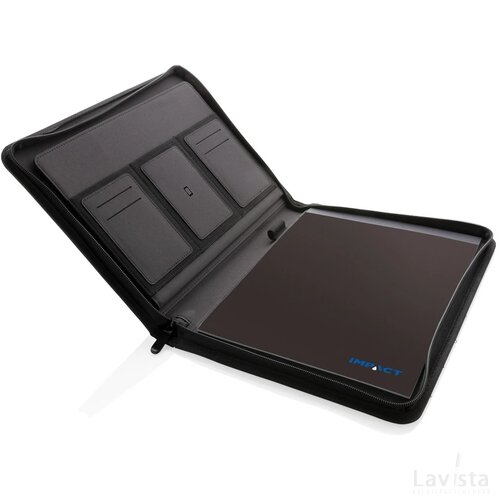 Impact AWARE™ RPET A4 portfolio met rits zwart