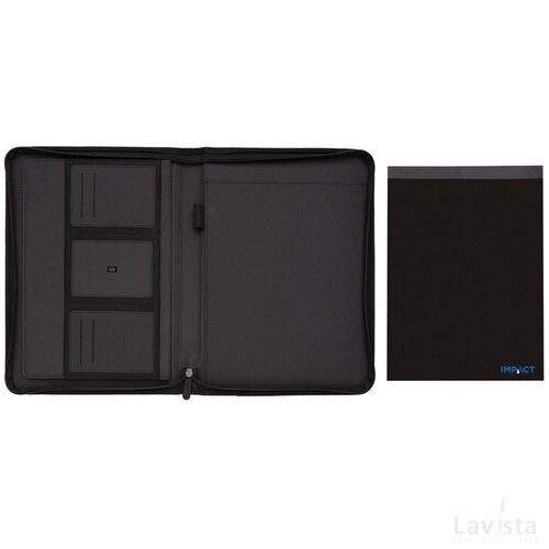 Impact AWARE™ RPET A4 portfolio met rits zwart