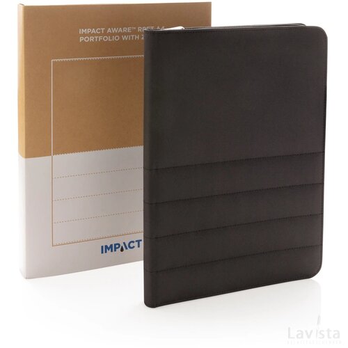 Impact AWARE™ RPET A4 portfolio met rits zwart