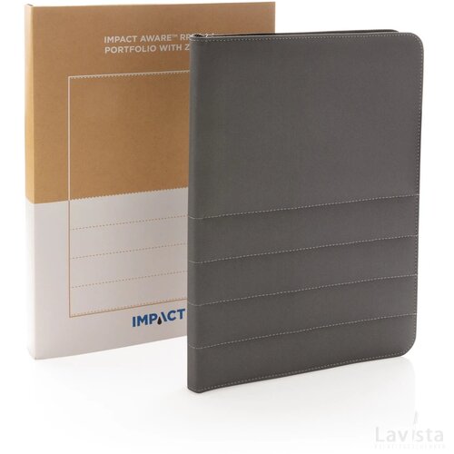 Impact AWARE™ RPET A4 portfolio met rits antraciet