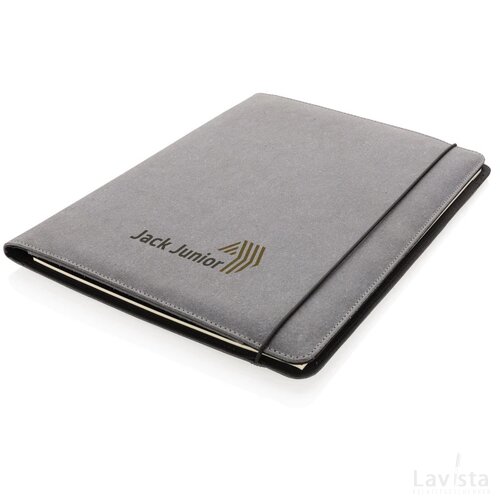 Gerecycled lederen portfolio A4 grijs