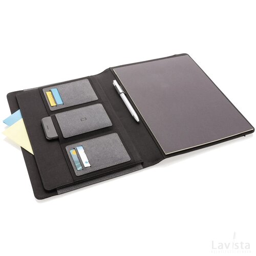 Gerecycled lederen portfolio A4 grijs
