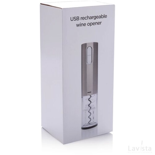Electronische kurkentrekker - herlaadbaar via USB grijs