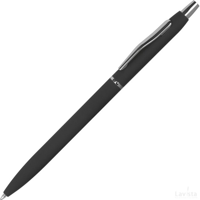 Pen met een rubberen coating zwart