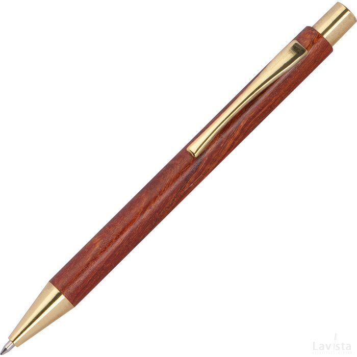 houten pen met gouden applicaties bruin