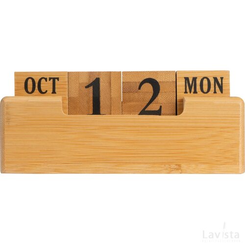 eeuwig durende kalender van bamboe beige