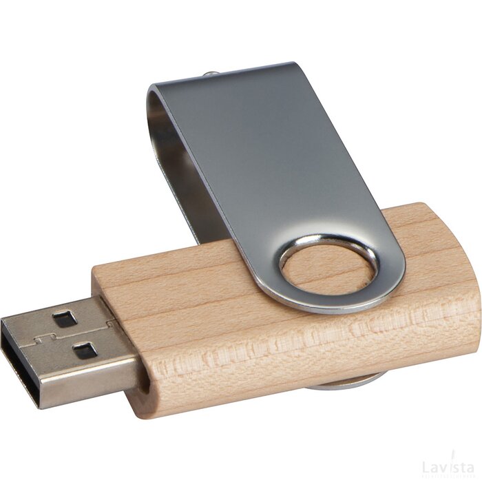 USB-stick Twist van hout, licht, 8GB bruin