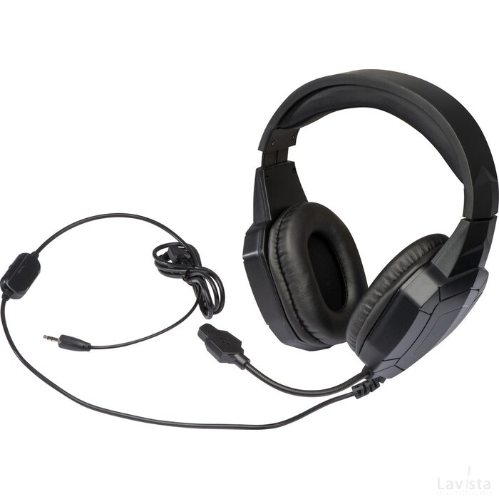 Headset met microfoon zwart