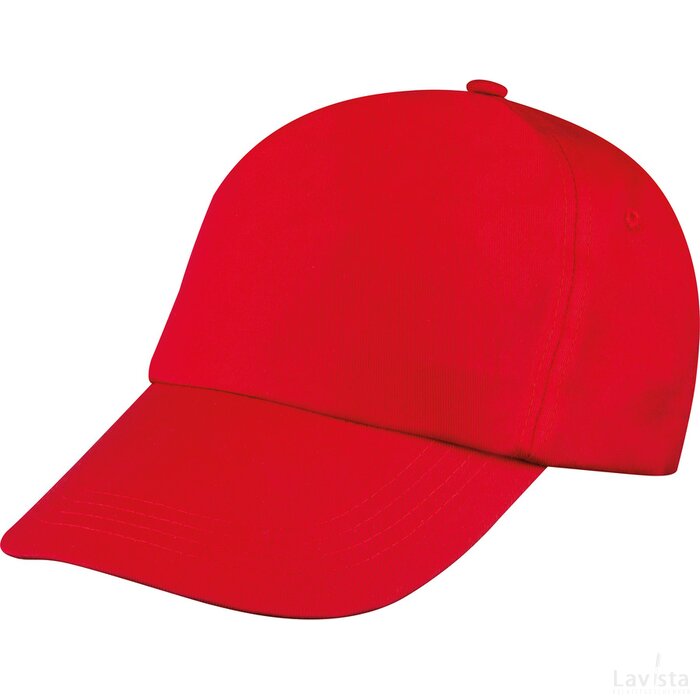 AZO-vrij katoenen baseball-cap, 5 panels rood