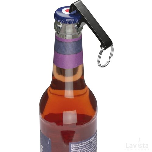 Sleutelhanger met flesopener zwart
