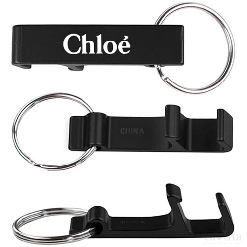 Sleutelhanger met flesopener zwart