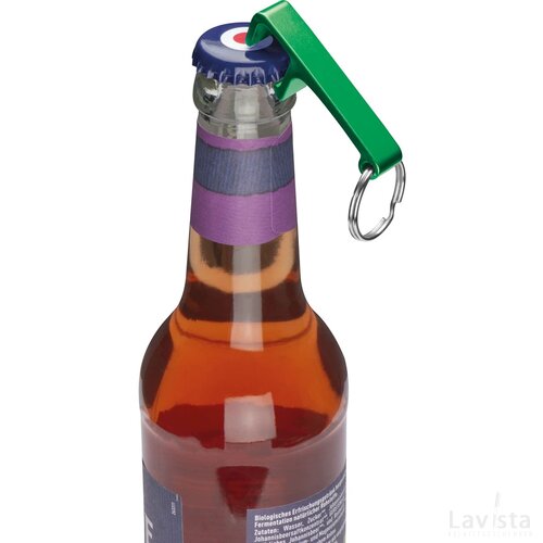 Sleutelhanger met flesopener groen