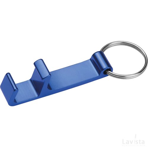 Sleutelhanger met flesopener blauw
