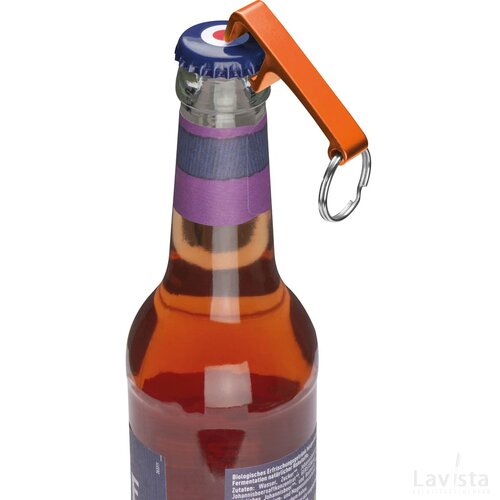 Sleutelhanger met flesopener oranje