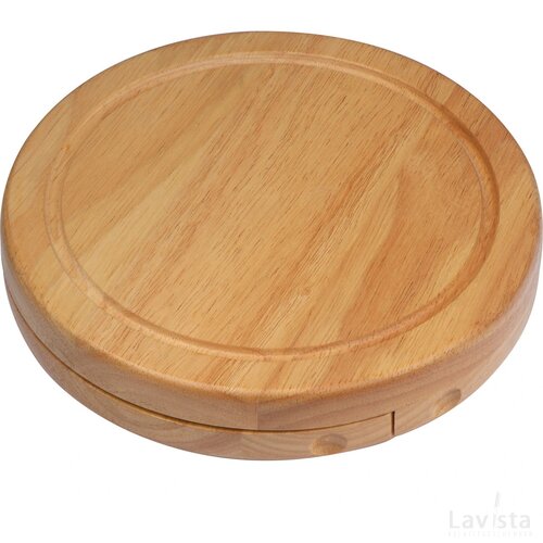 Kaasplank met 3 kaasmesjes beige