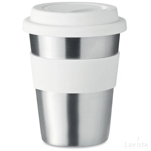 Rvs drinkbeker 350 ml Irmug wit