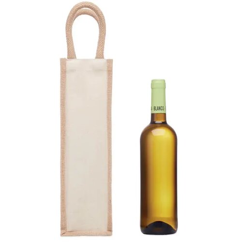Jute wijntas voor 1 fles Campo di vino beige