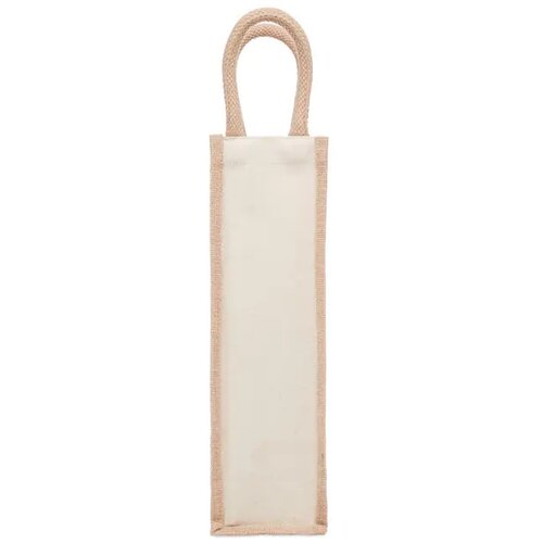 Jute wijntas voor 1 fles Campo di vino beige