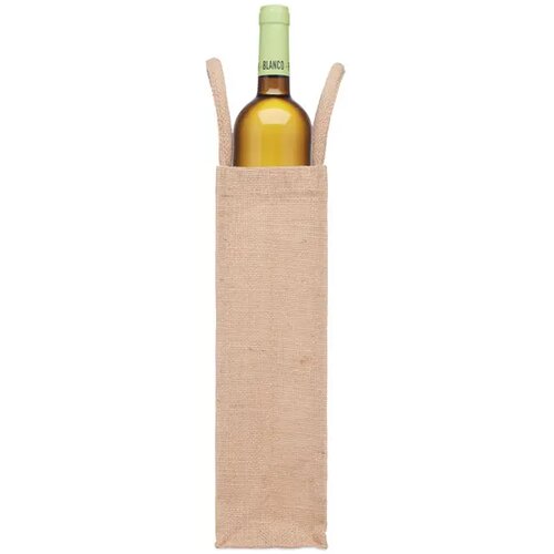 Jute wijntas voor 1 fles Campo di vino beige