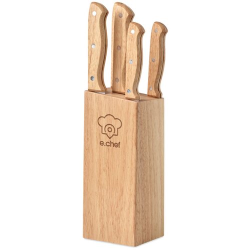 5-delige messenset in blok Bruin