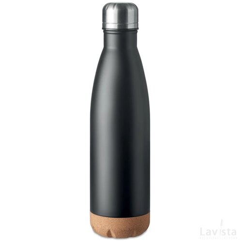 Dubbelwandige fles 500 ml Aspen cork zwart