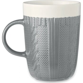 Keramische mok 310 ml Knitty grijs