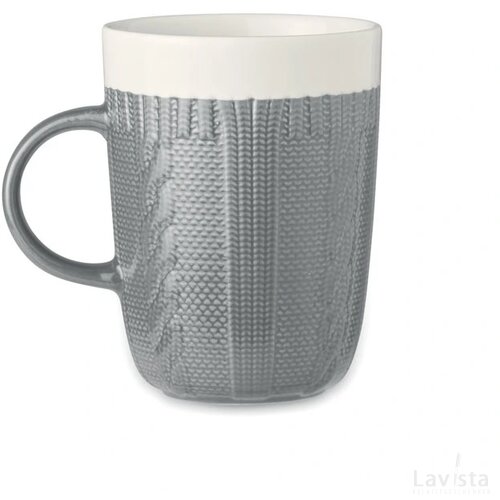 Keramische mok 310 ml Knitty grijs