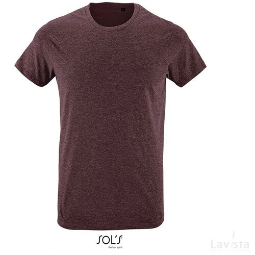 Regent f heren t-shirt 150g Regent fit heather oxblood