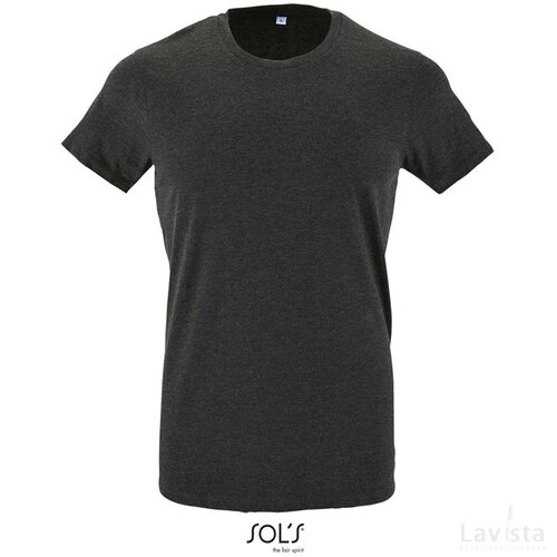 Regent f heren t-shirt 150g Regent fit charcoal melange