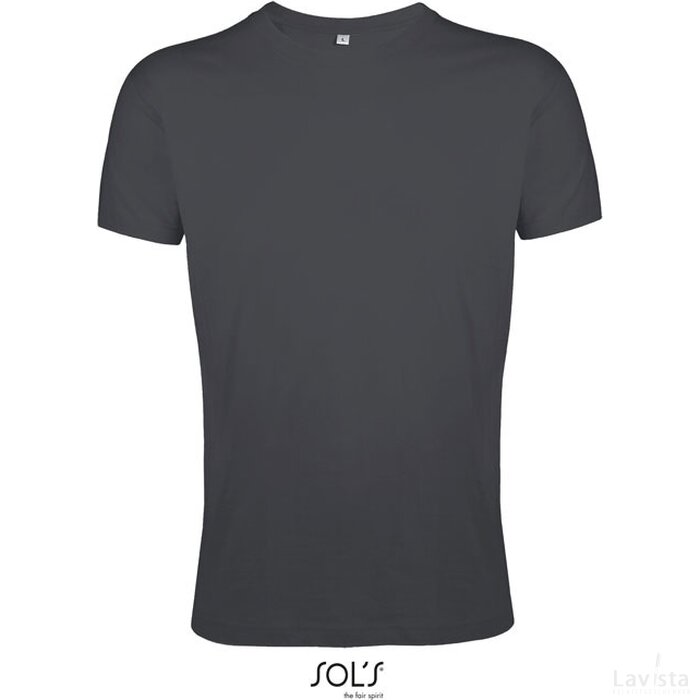 Regent f heren t-shirt 150g Regent fit donker grijs
